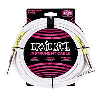 ERNIE BALL 6047 20' Straight / Angle Instrument Cable - White