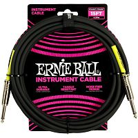 ERNIE BALL 6399 Ernie Ball 15ft PVC Straight Straight Inst Cable Black